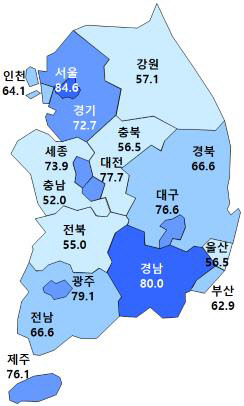 12월 지역별 HOSI 전망. <주택산업연구원 제공>